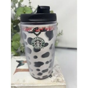 Starbucks Coffee 2001 Dog Days Dalmatian Travel Tumbler With Lid 8oz Rare